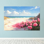 *~* Roses de plage Pétales TV2 toile étirée Impres (Insitu (Plancher de Bois))