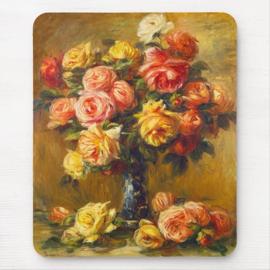 Roses de Renoir dans un tapis de souris de vase (Devant)