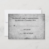 Roses de sang et mariage gothique rouge soie RSVP (Dos)