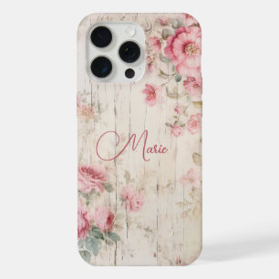 Roses de style cottage rustique sur vieux bois ave