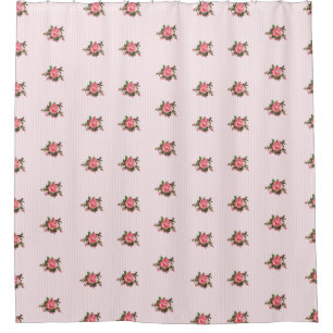 Roses de thé rose chics et rideau en douche de