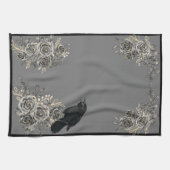 Roses d'oiseaux et serviettes de cuisine Ravens (Horizontal)