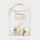 Roses d'or et blanc Accueil aux chandelles (Recto)