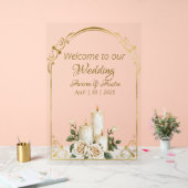 Roses d'or et blanc Accueil aux chandelles (Mariage)