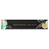 Roses d'or Turquoise | Plaque d'identification de  (Devant)