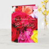 Roses doués 18e anniversaire Carte photo (Fleur jaune)