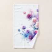 Roses Dreamy Purple, Blue et Pink Watercolor (Serviette à main)