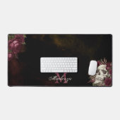 Roses du crâne Nom du monogramme Bourgogne Grunge  (Clavier et souris)