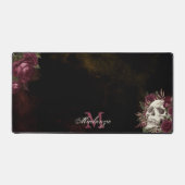 Roses du crâne Nom du monogramme Bourgogne Grunge  (Recto)