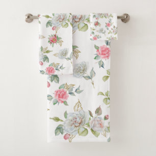 Roses élégants avec Feuilles gravés or