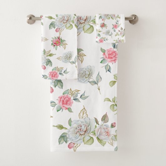 Roses élégants avec Feuilles gravés or (En situation)