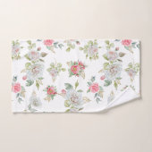 Roses élégants avec Feuilles gravés or (Serviette à main)