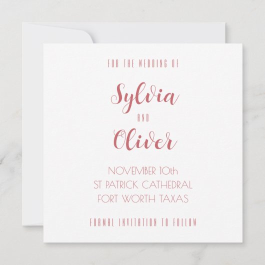 Roses élégants Enregistrer le Modèle de date (Dos)