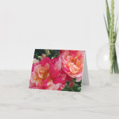 Roses en blanc rose rayé noir Carte de photo d'art (Devant)