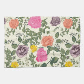 Roses en Fleur Tea Serviette de cuisine (Horizontal)