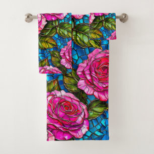 Roses en mosaïque rose