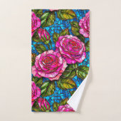 Roses en mosaïque rose (Serviette à main)
