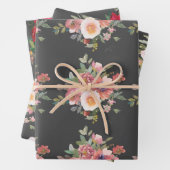 Roses en papier d'emballage noir (En situation)