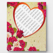 Roses et cadre cardiaque Ajouter votre plaque phot (Devant)