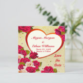 Roses et cadre cardiaque Enregistrer la carte d'ap (Debout devant)