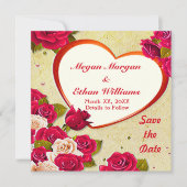 Roses et cadre cardiaque Enregistrer la carte d'ap (Devant)