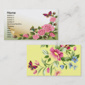 ROSES ET CARTES DE VISITE DE PAPILLONS (Devant / Derrière)