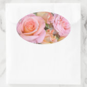 Roses et coeurs ~ Stickers ovale (Sac)