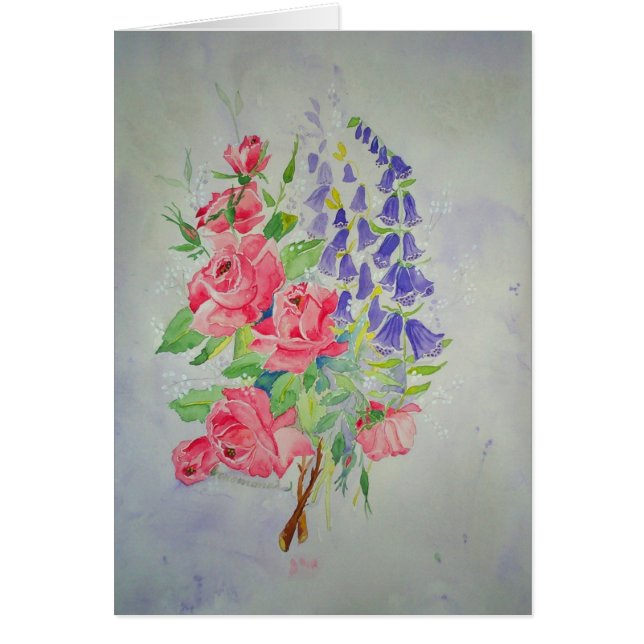 Roses et digitale de carte (Devant)