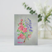 Roses et digitale de carte postale (Debout devant)