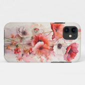 Roses et fleurs de pavot - Coque rose Rose (Dos (Horizontal))