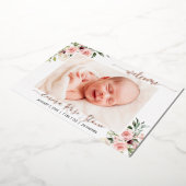 Roses et huile roses faire-part de naissance (Rotation)