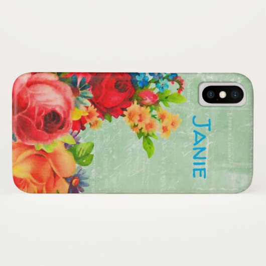Roses et ne m'oublions pas Bouquet iPhone / coque  (Dos (Horizontal))
