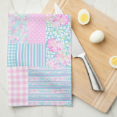 Roses et papillons Faux Patchwork Serviette de cui (Quart Plié)