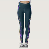 Roses et papillons Leggings bleus (Devant)