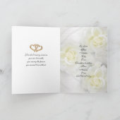 Roses et perles blanches faire-part de mariage (Intérieur)