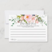 Roses et pivoines Blush Date Idées de nuit Carte (Devant)