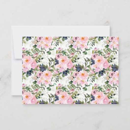 Roses et pivoines Blush Date Idées de nuit Carte (Dos)