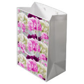 Roses et pivoines Sac cadeau de bouquet mixte (Dos Angle)
