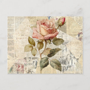 Roses et souvenirs Invitation par carte postale