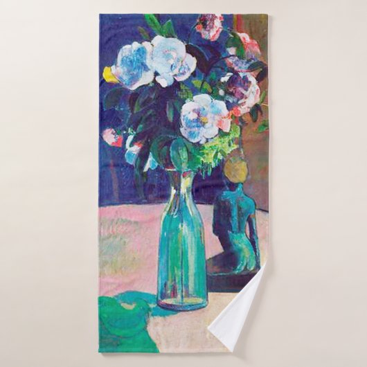 Roses et statuette, Gauguin (Serviette de bain)