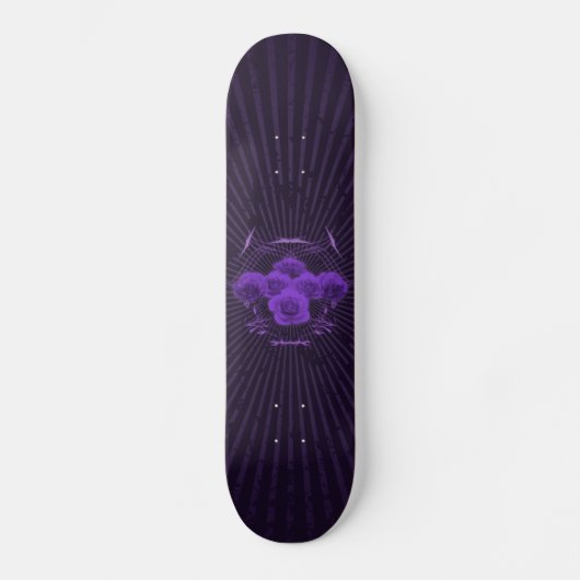 Roses et tribales violets : Skateboard personnalis (Recto)