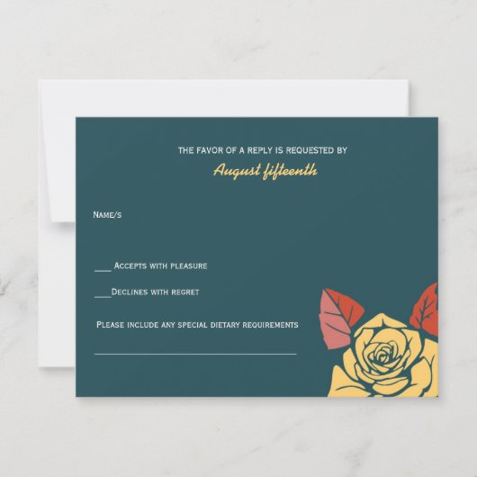 Roses exotiques - cartes RSVP (Devant)