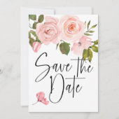 Roses Fleurs Roses Rose Gauche Save The Date (Devant)