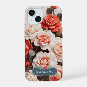 Roses Fleurs Roses Rouges sur Marbre Blanc