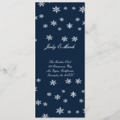 Roses Flocon de Neige Bleu Clair Menu de Mariage d (Dos)