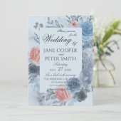 Roses floral arrangement Wedding Invitation (Debout devant)