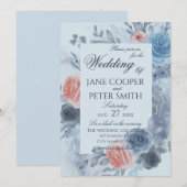 Roses floral arrangement Wedding Invitation (Devant / Derrière)