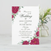 Roses floral Budget Wedding Invitation (Debout devant)
