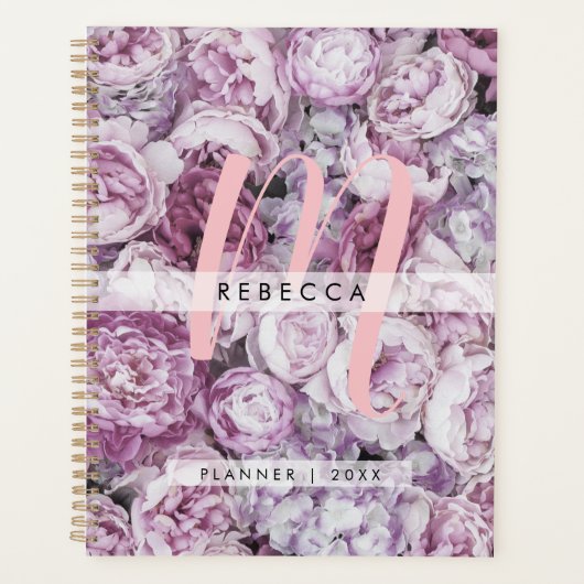 Roses Floral Féminin Rose Écriture Monogramme 2023 (Devant)