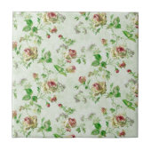 Roses Floral Pattern Tegeltje (Voorkant)